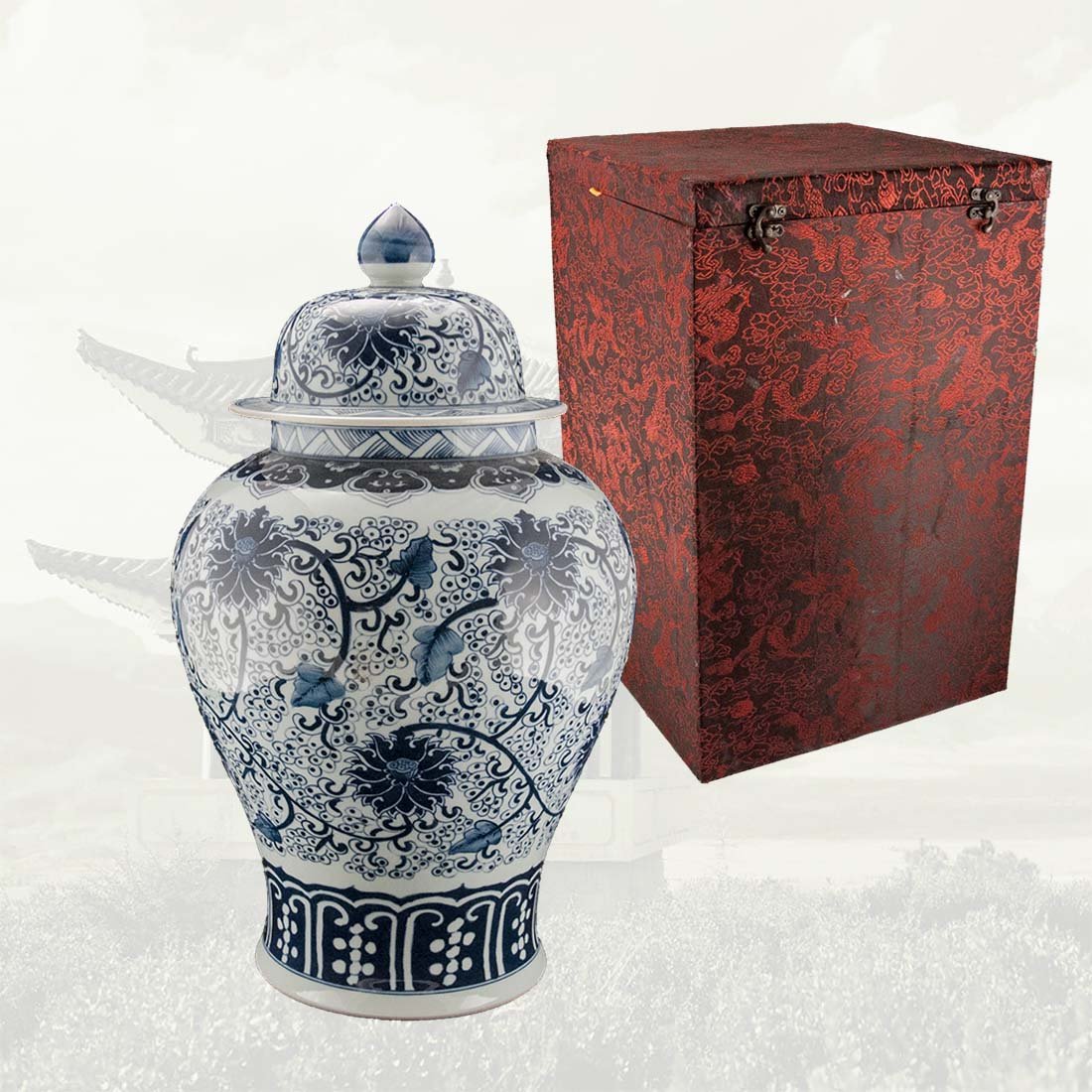 Китайская фарфоровая ваза «Blue &amp; White» - бело-синий фарфор в интернет-студии декора / шоурум | ChinaHouse.studio