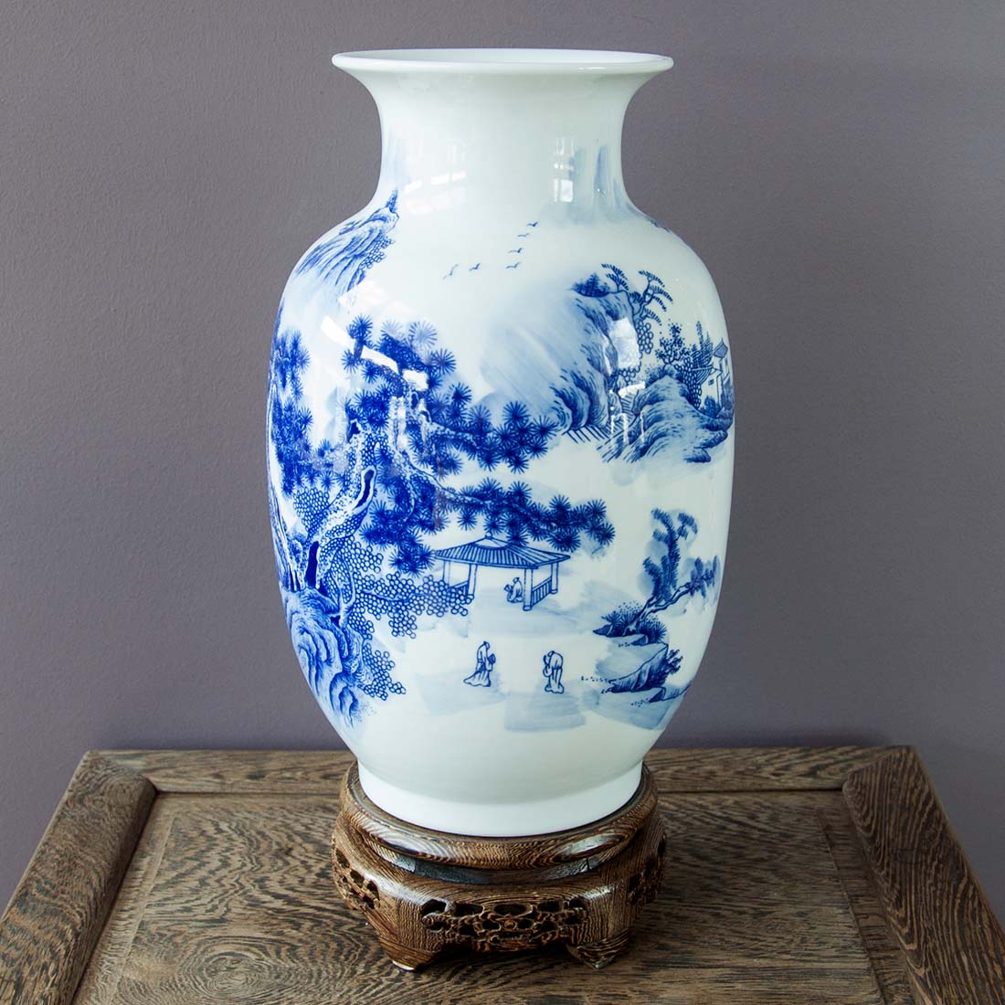 Китайская фарфоровая ваза «Blue & White» - бело-синий фарфор в интернет-студии декора / шоурум | ChinaHouse.studio