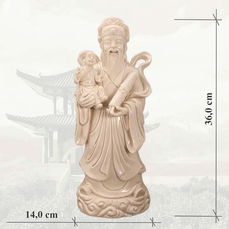 Фарфоровая статуэтка, Фу-син (福星, fúxīng) - Бог счастья, изобилия, достойного продолжение рода в интернет-студии декора / шоурум | ChinaHouse.studio