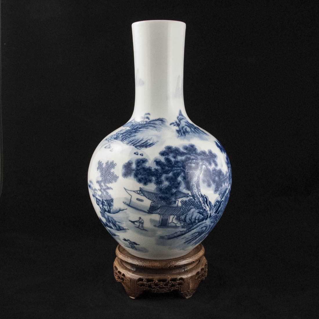 Китайская фарфоровая ваза «Blue & White» - бело-синий фарфор в интернет-студии декора / шоурум | ChinaHouse.studio