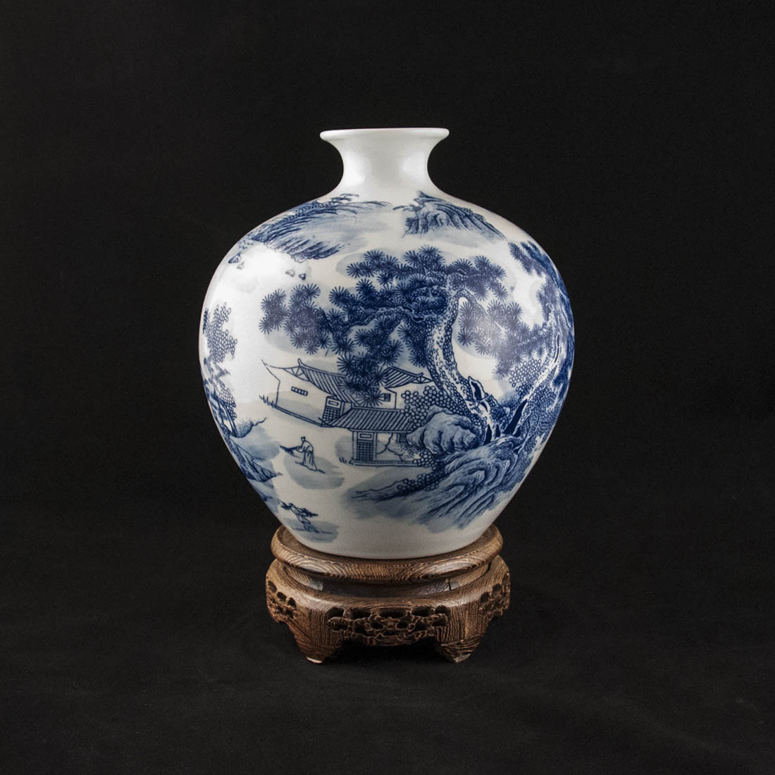 Китайская фарфоровая ваза «Blue & White» - бело-синий фарфор в интернет-студии декора / шоурум | ChinaHouse.studio