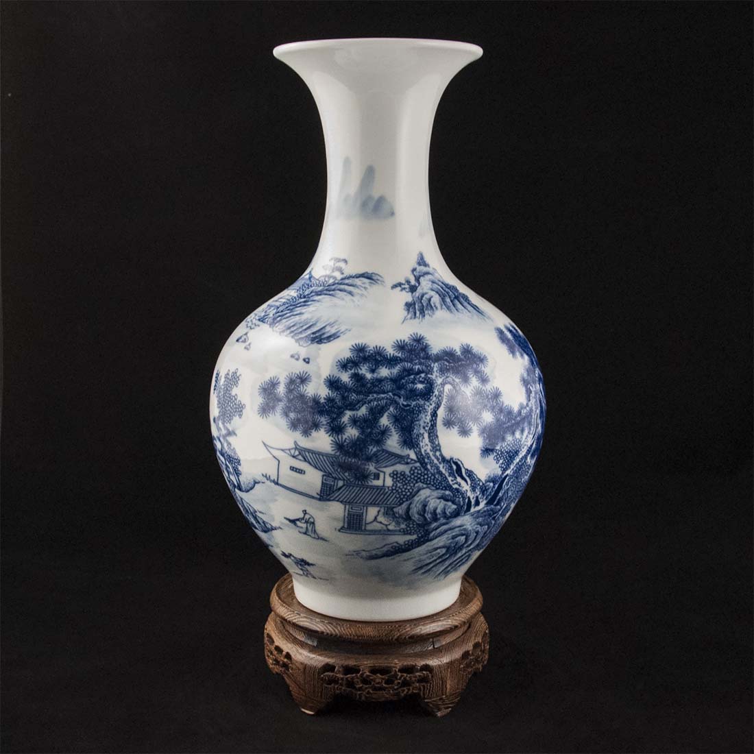 Китайская фарфоровая ваза «Blue & White» - бело-синий фарфор в интернет-студии декора / шоурум | ChinaHouse.studio