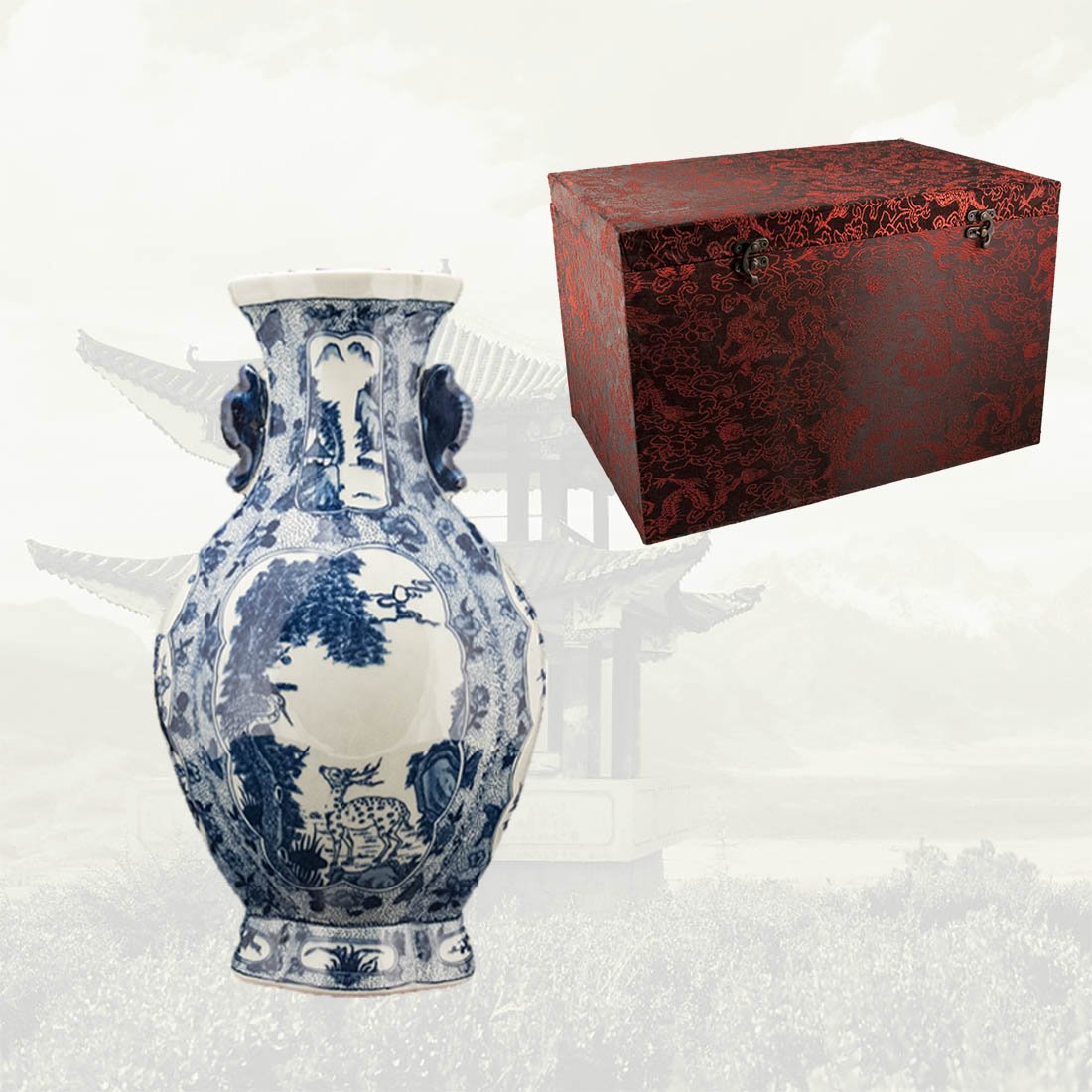 Китайская фарфоровая ваза «Blue &amp; White» - бело-синий фарфор в интернет-студии декора / шоурум | ChinaHouse.studio