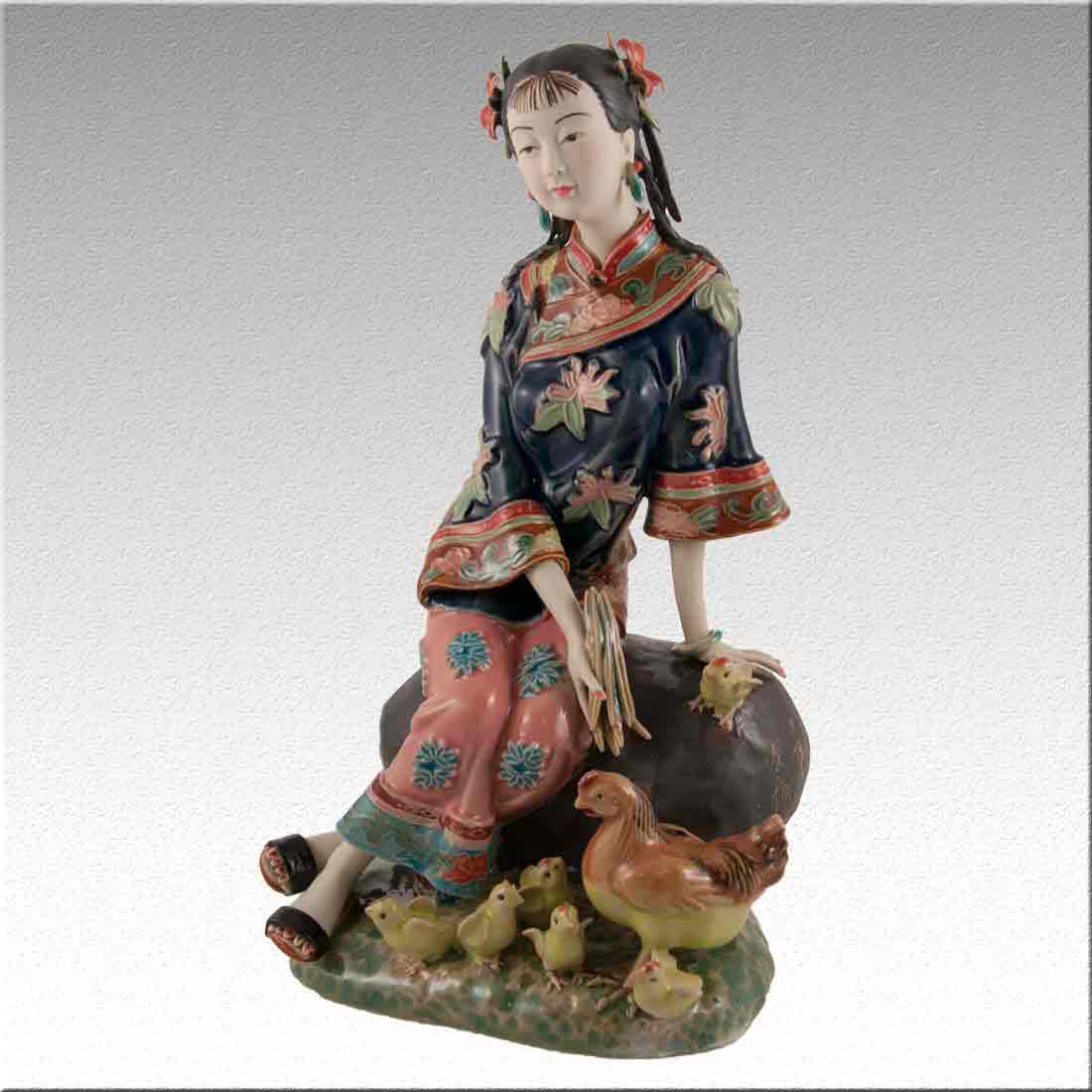 Статуэтка фигура девушки из фарфора «Chinese Lady porcelain» + Premium box в интернет-студии декора / шоурум | ChinaHouse.studio