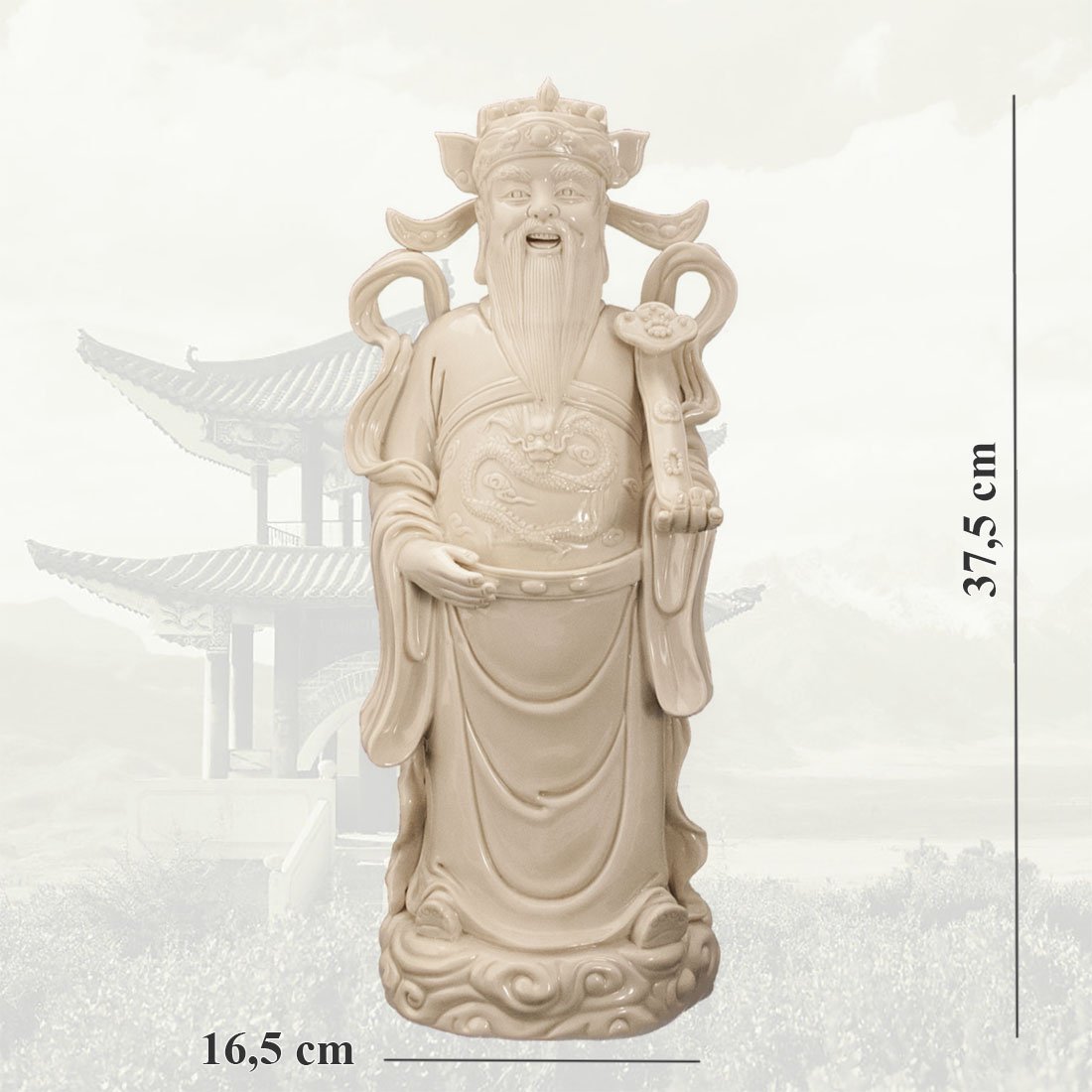 Фарфоровая статуэтка, «Лу-син» - Бог богатства, власти и служебного положения в интернет-студии декора / шоурум | ChinaHouse.studio